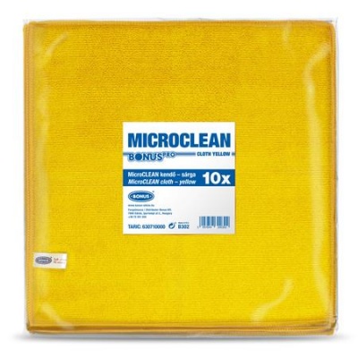 Törlőkendő, univerzális, 10 db, 32x32 cm, BONUS "MicroCLEAN", sárga